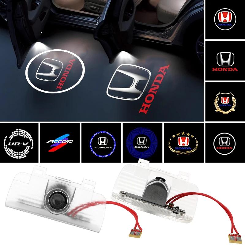 For Honda Ac2Pcs LED Car Door Welcome Light Projector Ghost Shadow Courtesy Lamp for Honda Accord Elysion CR-Z Odyssey SPIRIOR Accessories