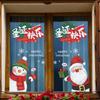 Christmas Window Stickers Happy New Year Decorative Glass Window Static Sticker Merry Xmas Santa Claus Shopping Center Ornament