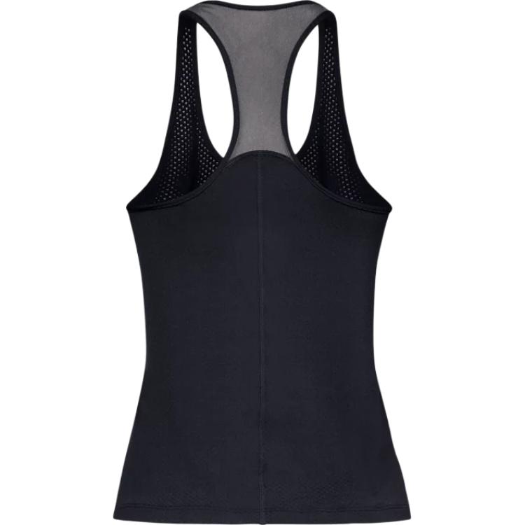 Under Armour Solid Color Round Neck Sleeveless T-Shirt Women tops Black 1328962-001