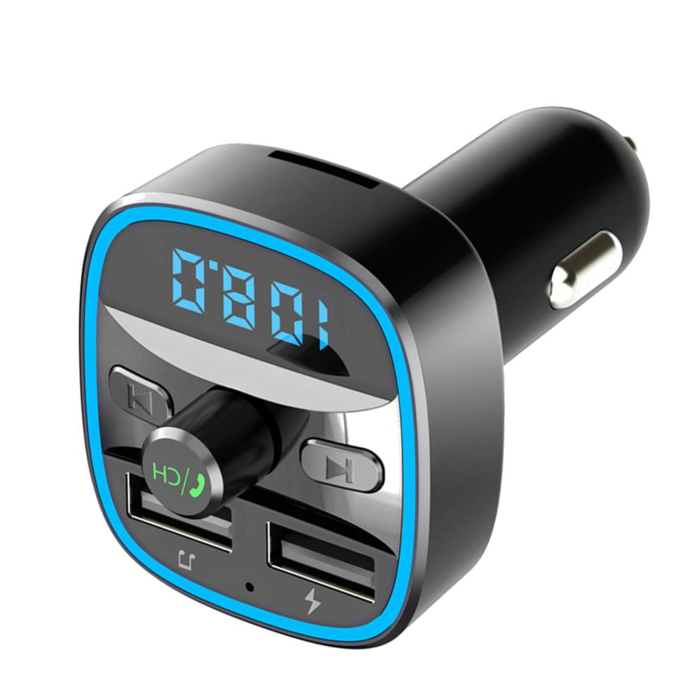 

Classic Texture Portable Car Bluetooth-compatible 5.0 FM Modulator Transmitter Practical Multi-functional Charger MP3