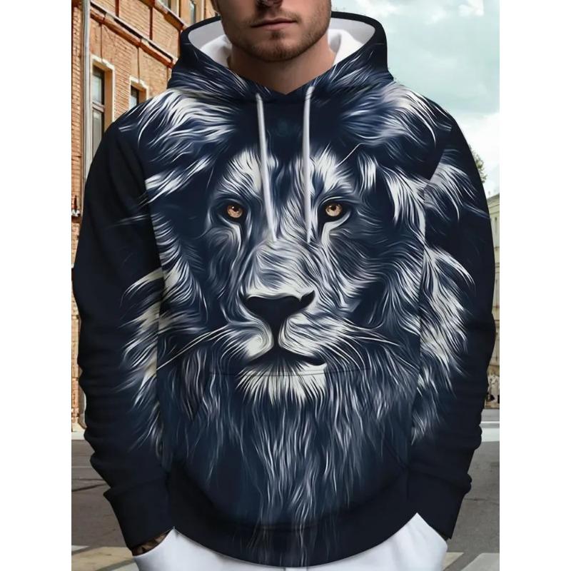 Erkek Sonbahar ve Kış 3D Baskılı Kapüşonlu Moda Çok Yönlü Trend Nefes Alabilir Günlük Kapüşonlular & Sweatshirtler (Erkeklerin)