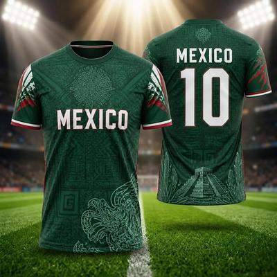 Mexico Football Jersey 2026 Men Printed Soccer Shirt Sports T Shirt Quick Dry Breathable Casual Fan Wear Streetwear Short Sleeve