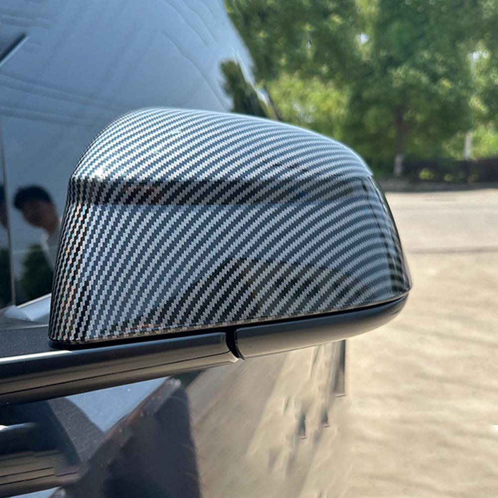 2 Stück/Set Kohlefaser-Schale für Tesla Model Y/3 Rückspiegelabdeckung Schutzabdeckung Dekorationszubehör Neu 2025