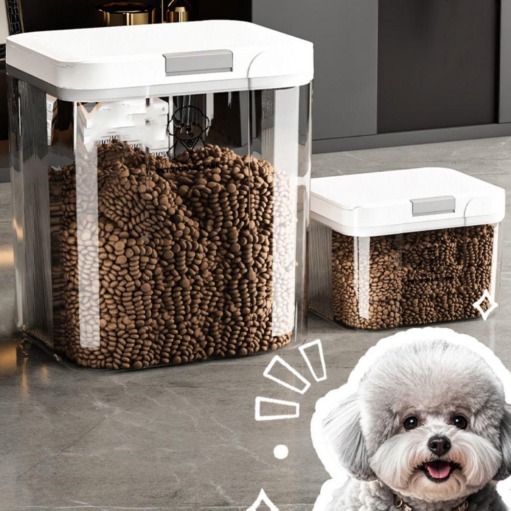 Large Capacity Pet Food Storage Container Transparent Food Storage Bucket  Grain Storage