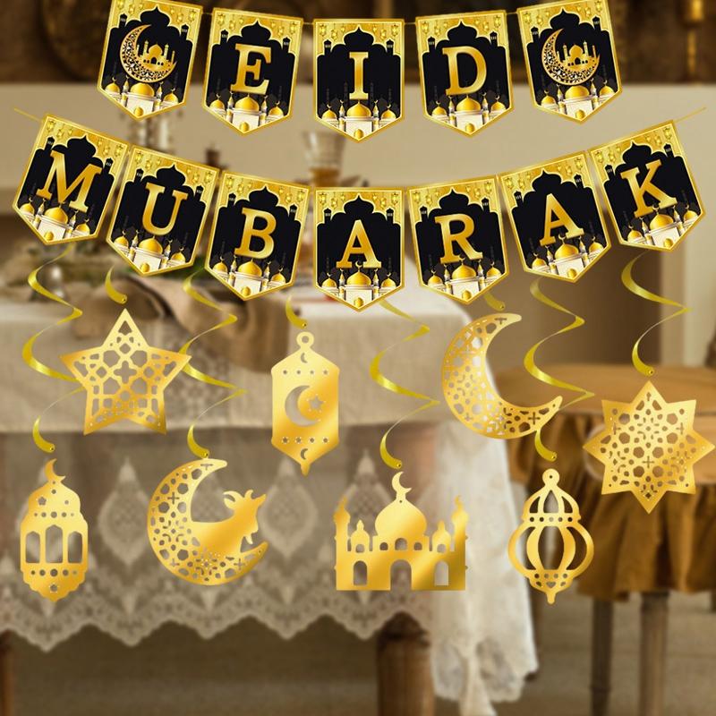 Eid Mubarak Decorations Ramadan 2026 Ramadan Hanging Accessories Home Door Window Hanging Ornament Muslim Party Decor