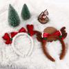 Trendy Plush Bowknot Hair Hoop Korean Style Head Wrap Christmas Hairband Elk Photo Props Christmas Headband Kids