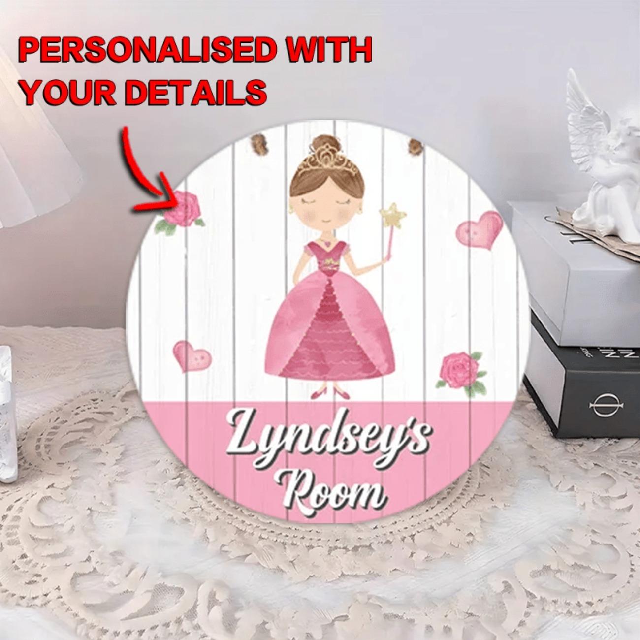 

Personalized Name Star Heart Princess Tin Sign Girls Room Wall Art Decor белый