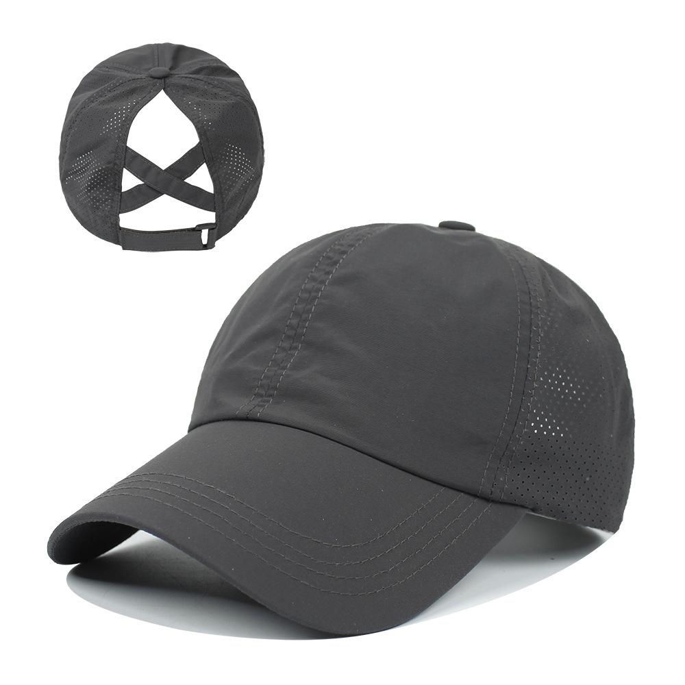 2023 New Ponytail Baseball Cap Summer Women's Adjustable Black Hat Messy Cap Casual Cotton Girl Snapback Mesh Cap