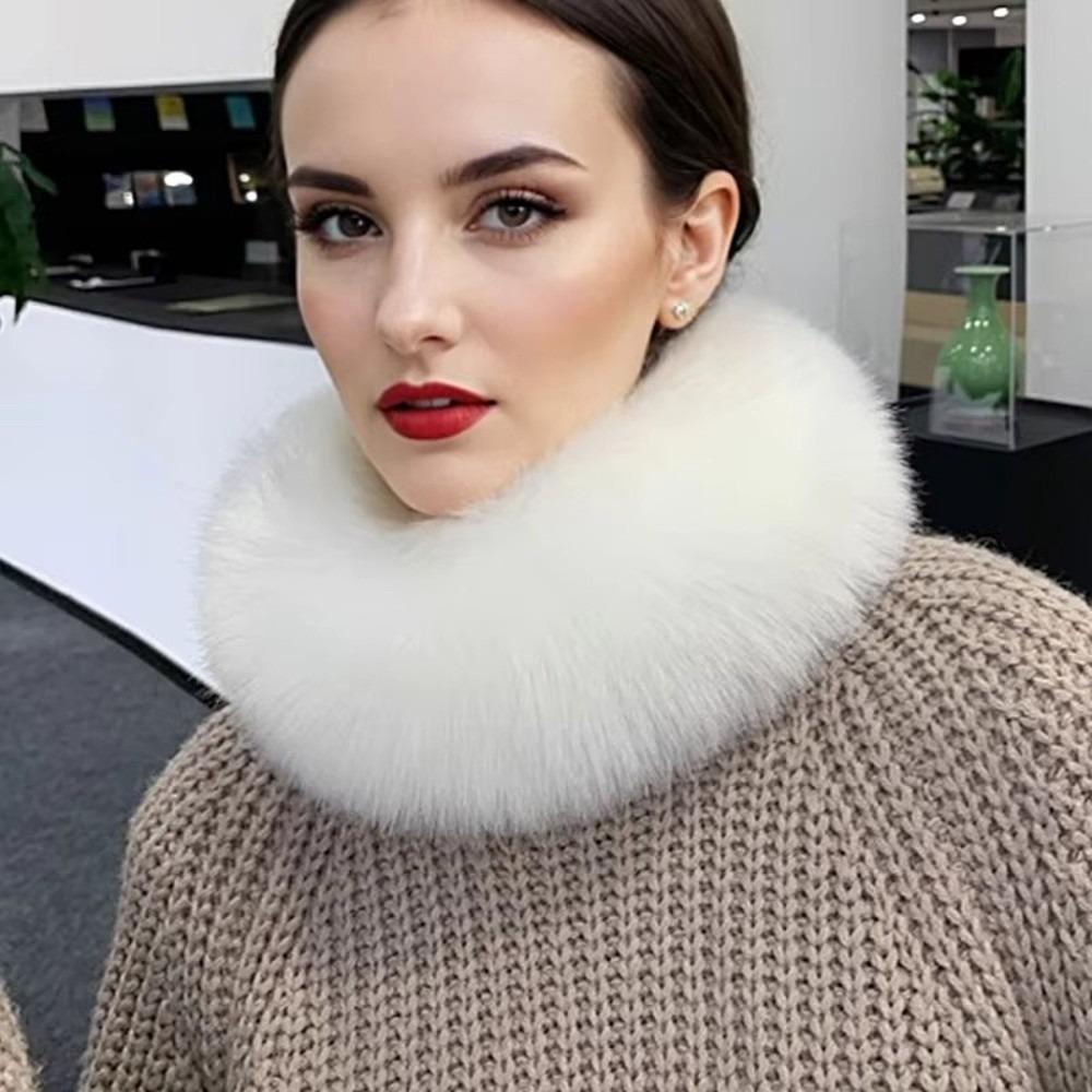 Soft Plush Texture Neck Scarf Solid Neck Wrap New Plush Neck Muffler Winter Accessory
