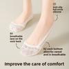 5 Pairs of Women's Summer Thin Ice Silk Cotton Sole Shallow Mouth Invisible Lace Mesh Non Slip Socks