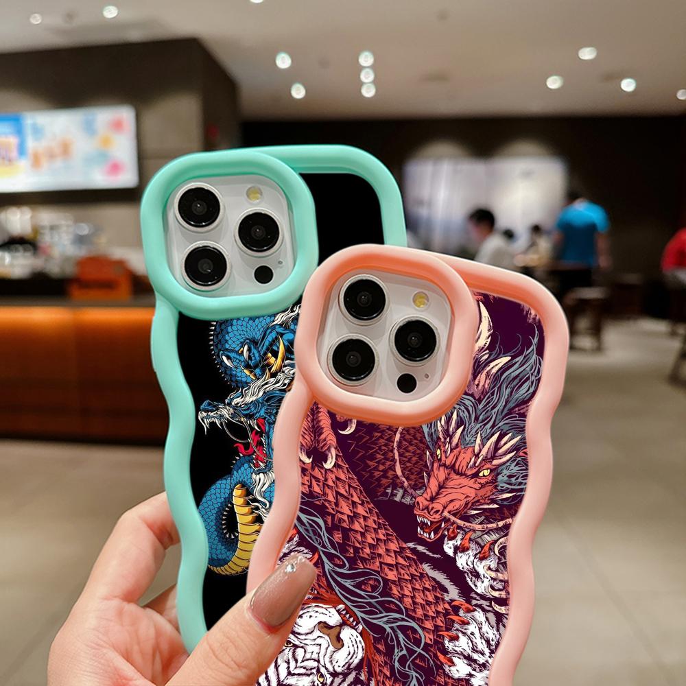 Ae77 Dragon Design Art Protective Phone Cases for iPhone 14 13 Pro Max 11 12 15 Plus XR Infinix Hot 40i Smart8 Tecno Big Wave TPU Back Cover