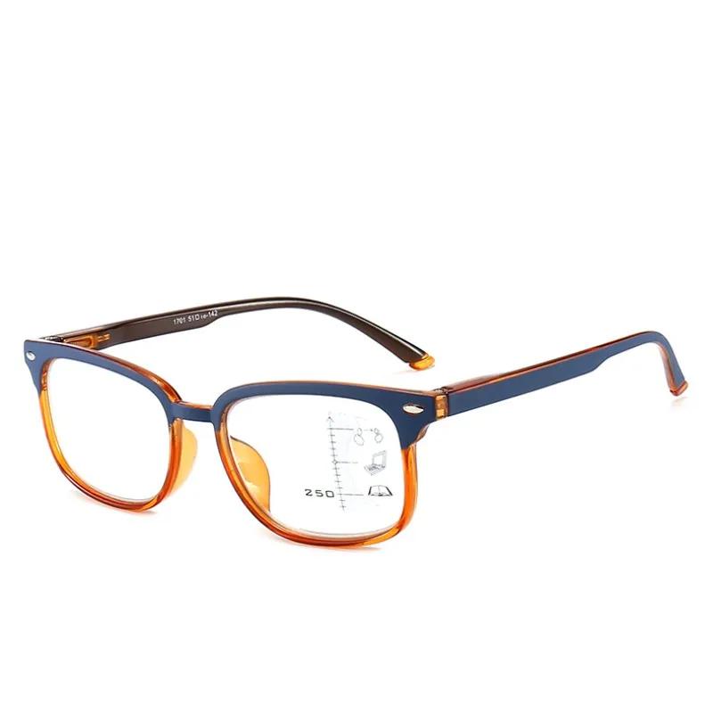 Large Frame Multifocal Reading Eyeglasses Women Men Progressive Far Near Sight Glasses Clear Lens Computer Presbyopia Glasses