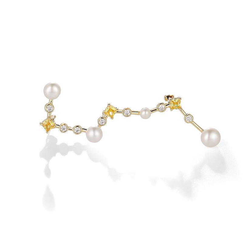 Vynikající zirkonová brož Velký vůz s designem přírodní sladkovodní perly pro ženy