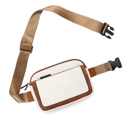 Bolsa de Cintura Feminina de Couro Artificial Alça de Ombro Ajustável Bolsa de Cintura Mensageiro Bolsa Simples Casual Impermeável