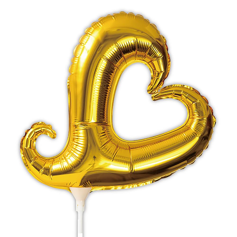 Heads Balloon W260 x D80 x H230mm Length 10 Gold HEADS Picks, (Total 770mm), LL, Picks, Heart, BLN-FPLL1