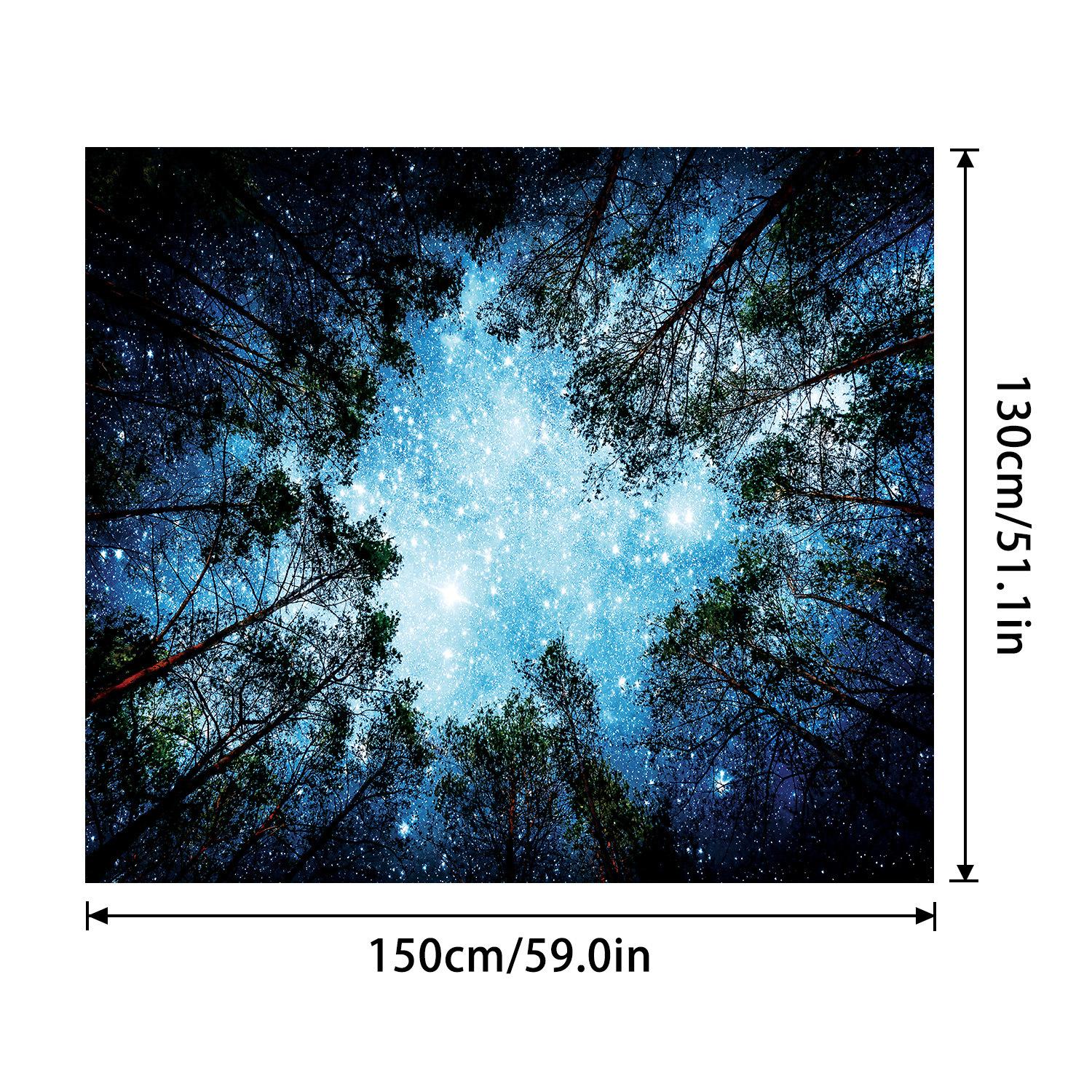 

Комната трансформируется в фоновую ткань «Звездное небо и лес», чтобы украсить фоновую картину, чтобы повесить ткань на стену 130*150CM
