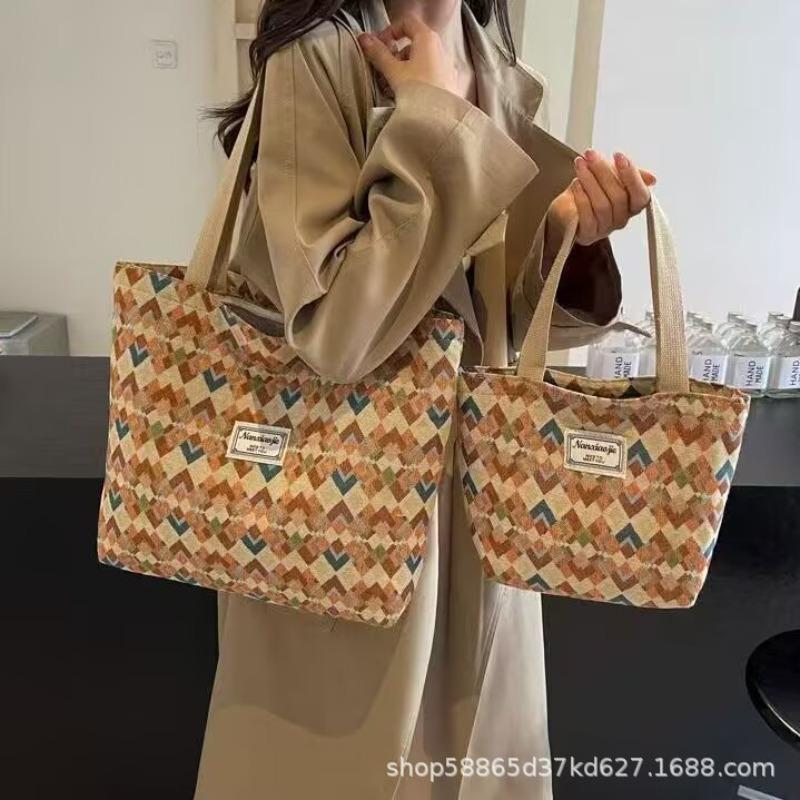 Tote Bag Women's Ins 2026 Autumn and Winter New Fashion Commuter Large Capacity Canvas Bag Women's One-shoulder Crossbody Handbag