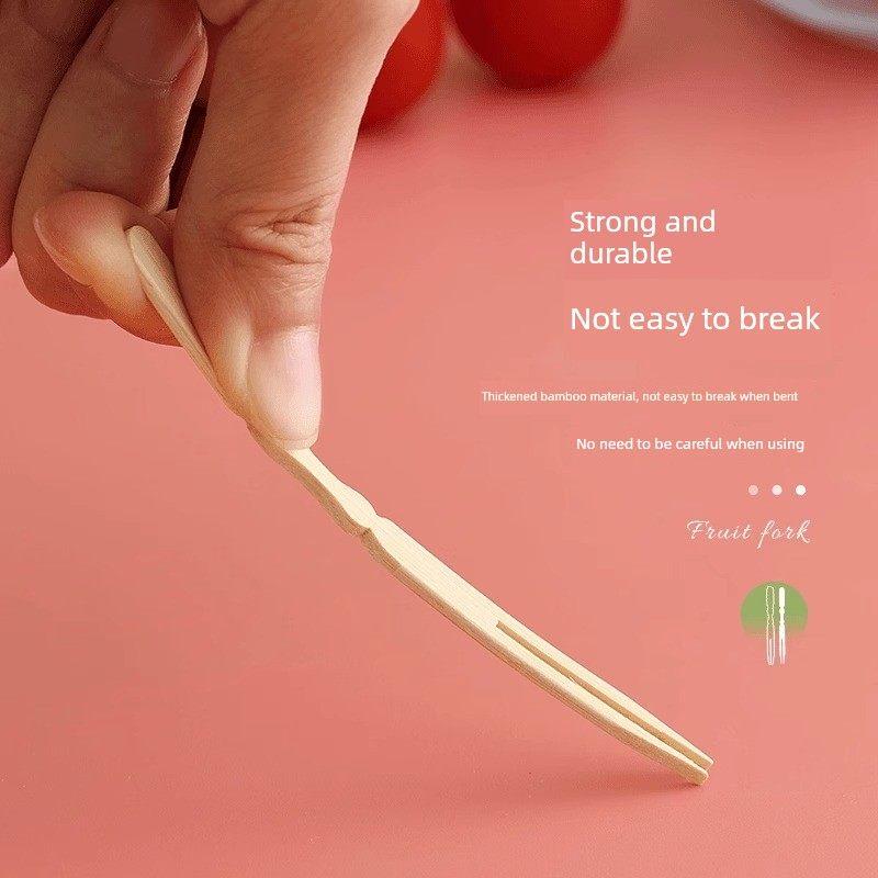 ZISIZ Disposable Bamboo Fruit Forks