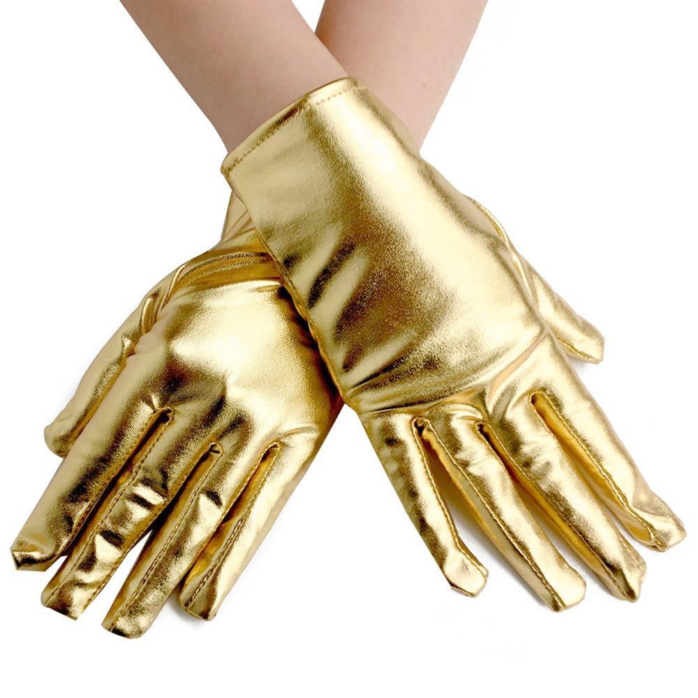 Shiny Clubwear Mittens Gold Silver Color Etiquette Gloves Fashion Punk Mittens  Halloween