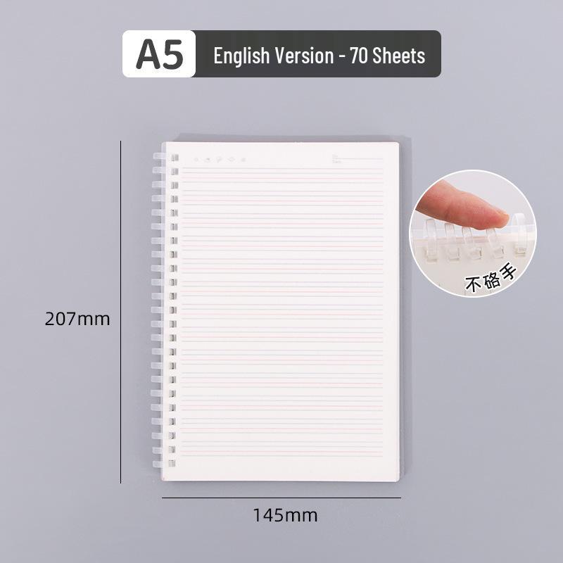 

Creative B5 Thick Soft Rubber Coil Notebook for Students - A5 Horizontal Lined Grid Diary Stationery