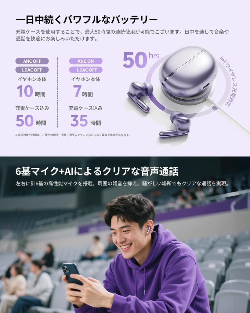 QCY MeloBuds N70 Drahtlose Geräusch-MEMS 10mm Dynamisch LDAC Bluetooth Umgebungsgeräuscherfassung Tragen Klar Drahtlos Bis zu 50 Stunden App IPX5 Technisch