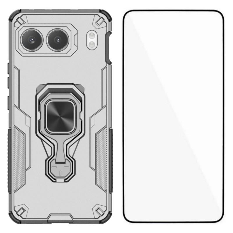 For OnePlus Nord 4 Phone Case WANLONFENG PC TPU Back Cover Kickstand with Tempered Glass