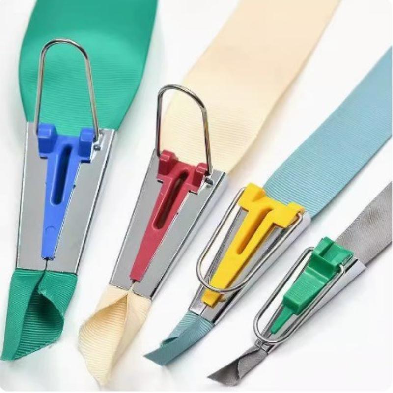 4Pcs Bias Tape Maker Set Multifunctional Cloth Binding Tool Portable Quilting Sewing Accessory for DIY Handmade Gifts