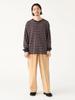 B:MING LIFE STORE by BEAMS Men's Long Sleeve T-Shirt with Waffle Stripes and Henley Neck, Navy, Size L