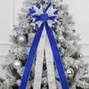 Holiday Ornament Oversized Large Tree-Top Bow with Hanging Ribbon Tails Festive