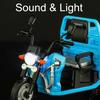 1:12 Tricycle Model Car Toy Metal Diecast Sound Light Pull Back Express Delivery Transport Vehicle Models Gifts for Boys Kids