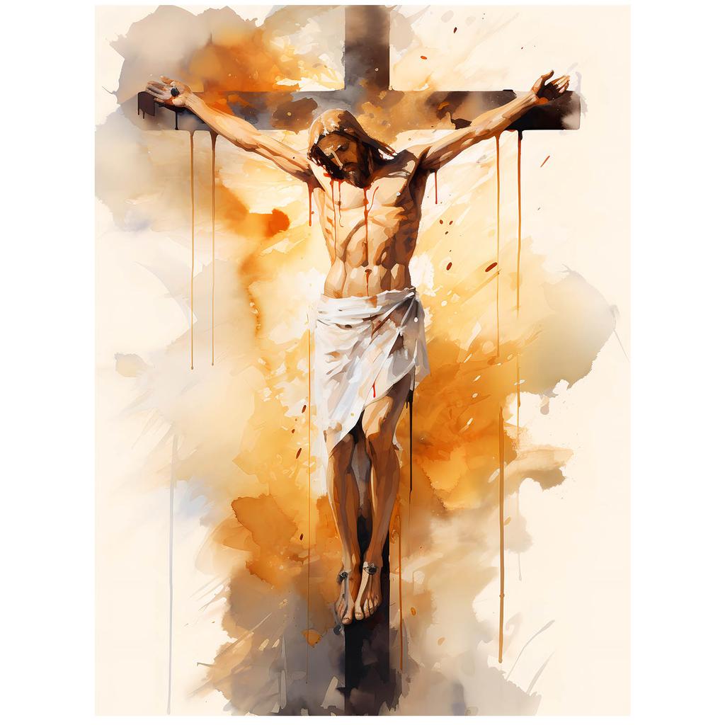 Love On the Cross - Jesus Dying On the Cross Love On the Cross - Jesus Dying On the Cross, 30X40 Cm, Unframed, Premium Canvas On Stretcher