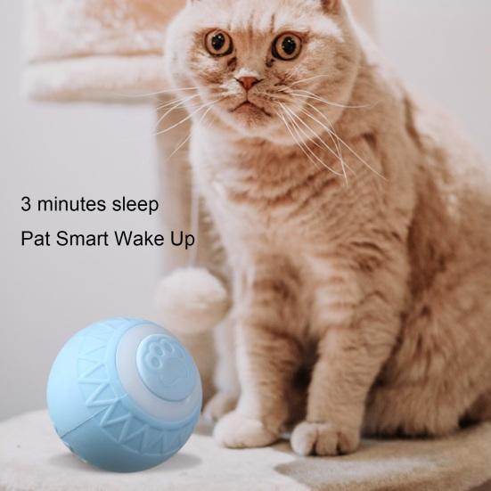 Interactive Cat Rolling Ball Toy Motion Activated Automatic Moving Smart Ball USB Rechargeable Pet Bouncing Ball for Small/Medium/Large Cats Dogs