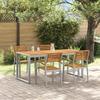 VidaXL Garden Dining Set Solid Teak and Metal 5 Pieces 3284363
