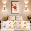 American-Style Wireless RGB Wall Lamp with Remote Control and Fabric Shade for Bedside, Living Room, or Stairwell