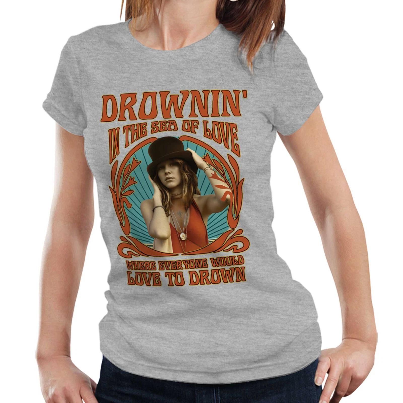 Stevie Nicks Drownin In The Sea Of Love & Vintage Retro | Ladies T-Shirt M