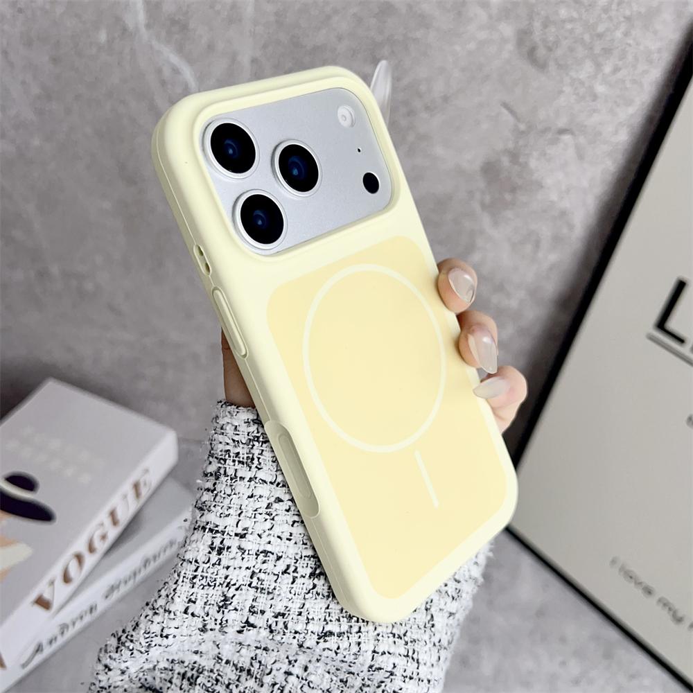 

Contrast Dual Color Liquid Silicone Case for iPhone 17 16 15 14 Pro Max Magnetic for Magsafe Wireless Charge Bumper Matte Cover iPhone 14