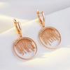 New  Rose Gold Color Long Tassel Dangle Earrings For Women Luxury Natural Zircon Accessories Unique Daily Jewelry