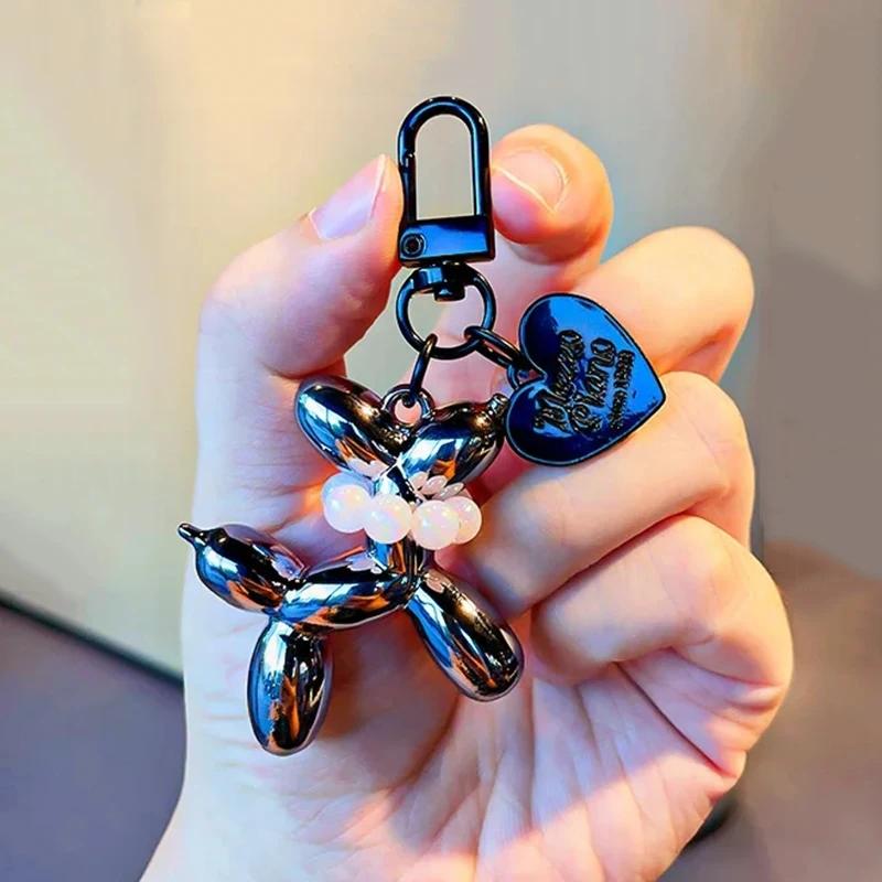 Colorful Cartoon Animal Couple Keychains Key Ring Women Men New Bling Cute Pet Bag Car Holder Airpods Box Jewelry Friend Gift