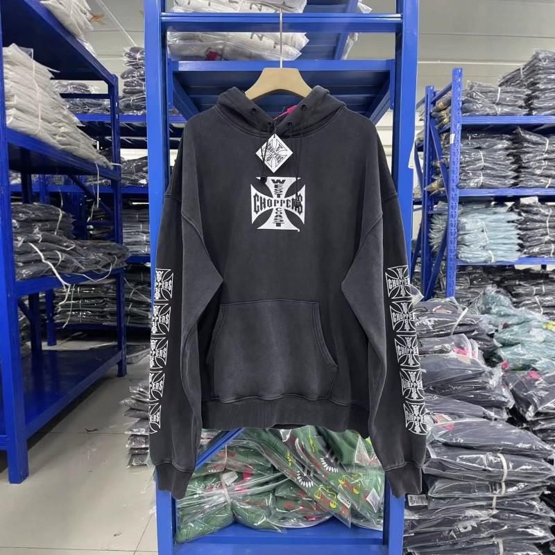 Mens Oversized Hooded Sweatshirt With Washed Vintage Cross Print Cotton Pullover Daily Wear