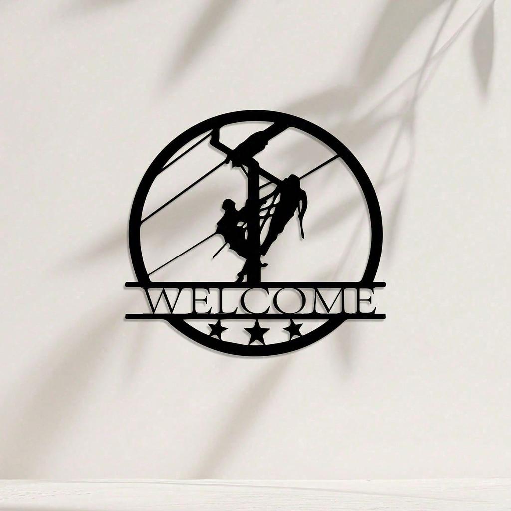 Vintage Metal Wall Sign Industrial Welcome Home Decor Iron Art Gift