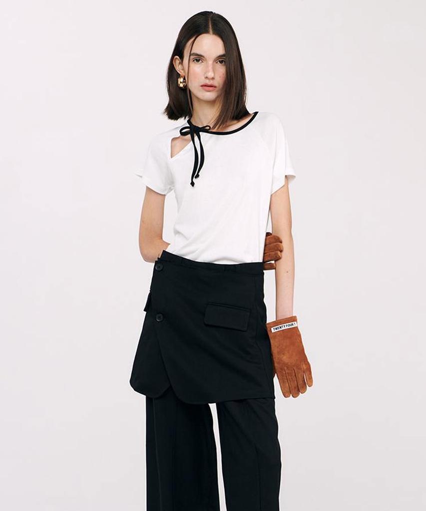 TWENTY FOUR T Two-Way Ribbon T-Shirt White