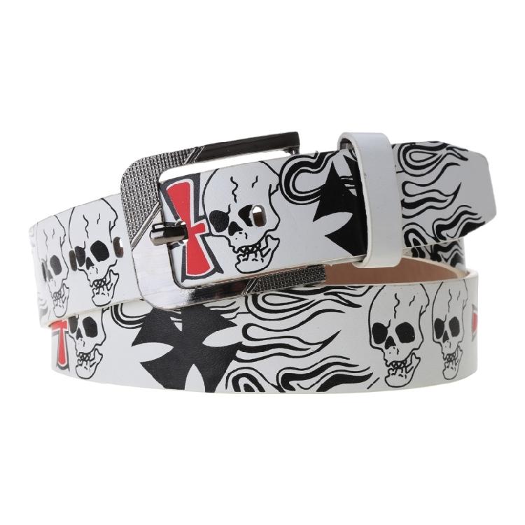 Skull Print Belt Men Women Unisex Hiphop Belt Adult Casual Clothing Accessories