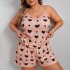 Plus Size Women's Camisole Shorts Pajama Set - Casual, Loose, Comfortable Sleepwear