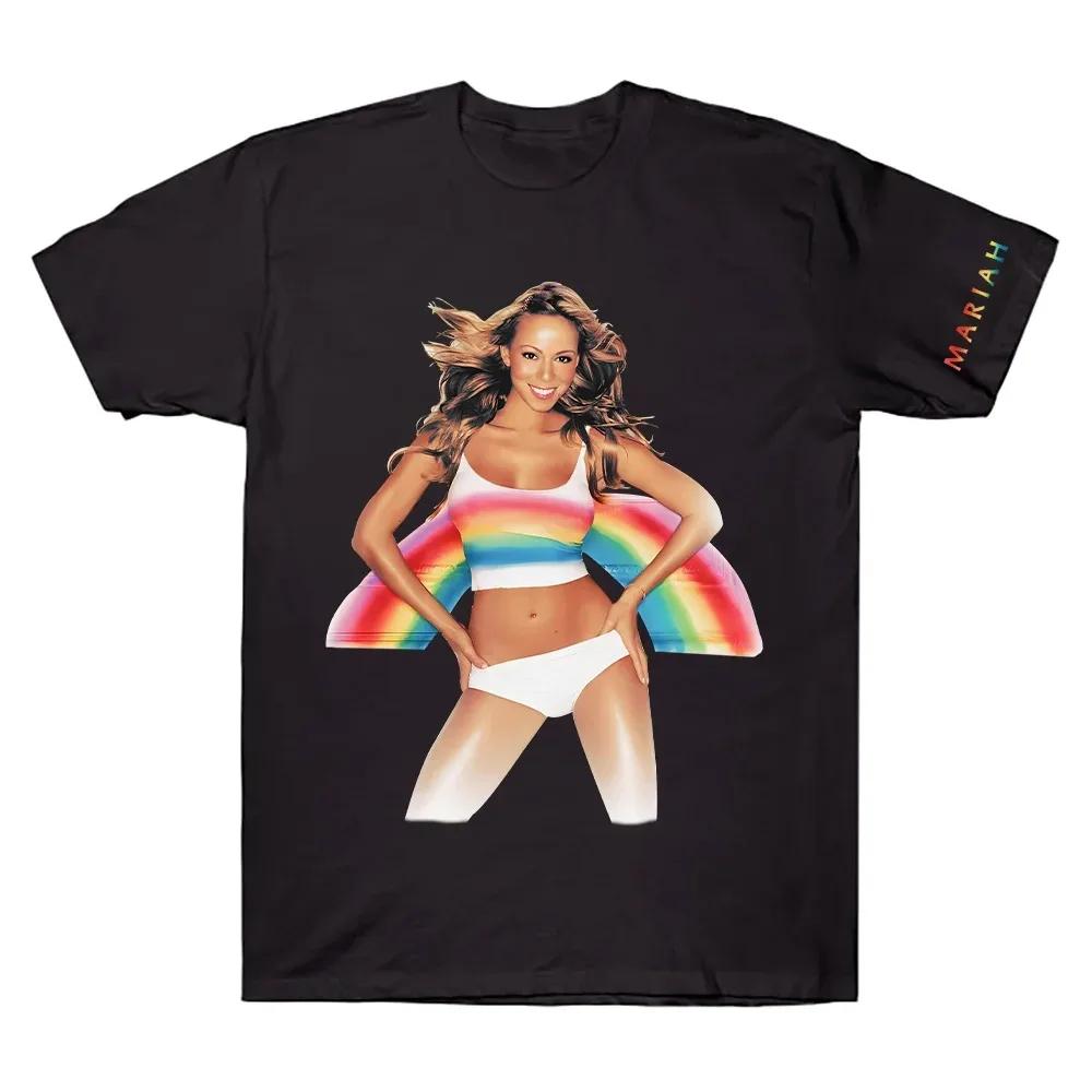 Summer Mariah Carey Classic Poster Print TShirt Unisex Women Cotton Crewneck Oversized Top Streetwear Harajuku Summer Casual Tee