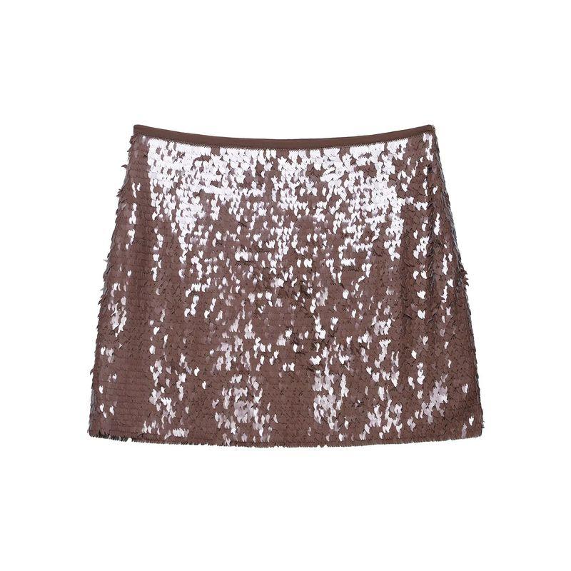Araltay New Arrival Fashion Style Women's Clothing Fashion All-Match Minimalist Sequin Skirt Sequin Mini Skirt 3920104