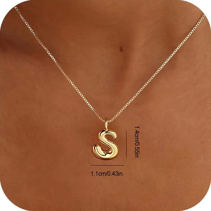 CARLIDANA New Female Pendant Chubby Mini Bubble Letters Stainless Steel Gold Plated 26 English Alphabet Letter Fashion Woman