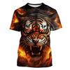 3D Tiger Pattern Printed Fashion T-shirt Tiger Element Printed Summer New Men's Personalized Cool Top Men's Fun T-shirt
