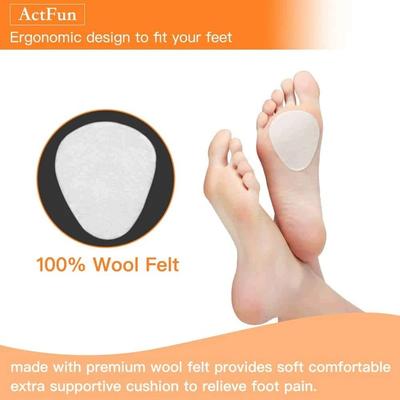 New  Felt Forefoot Cushion Insert Insolefoot Pad Front Foot Support Anti Slip Half Cushion Foot Care Products 1 Pair