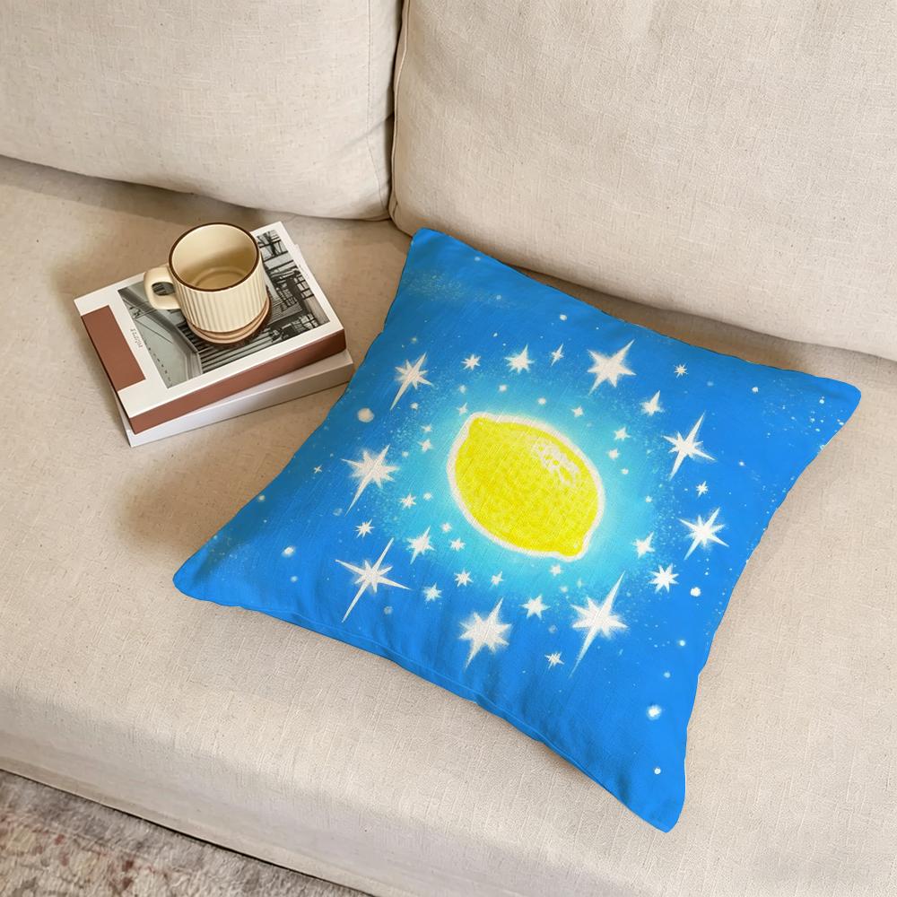 G-Glowing Fruits Cushion Cover Fabric Soft Furnishing,Pillowcase, Cushion Cover, Sofa Pillow, Home Decoration