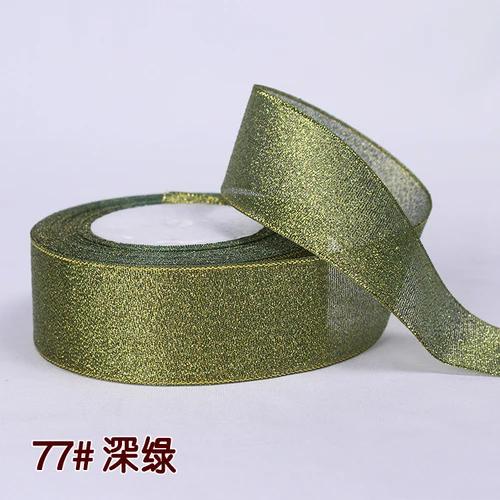 25Yards 40mm Glitter Ribbon Crafts Bow Handmade Gift Wrap Flower Hair Accessories Gift Baking Packaging Color DIY Decorative